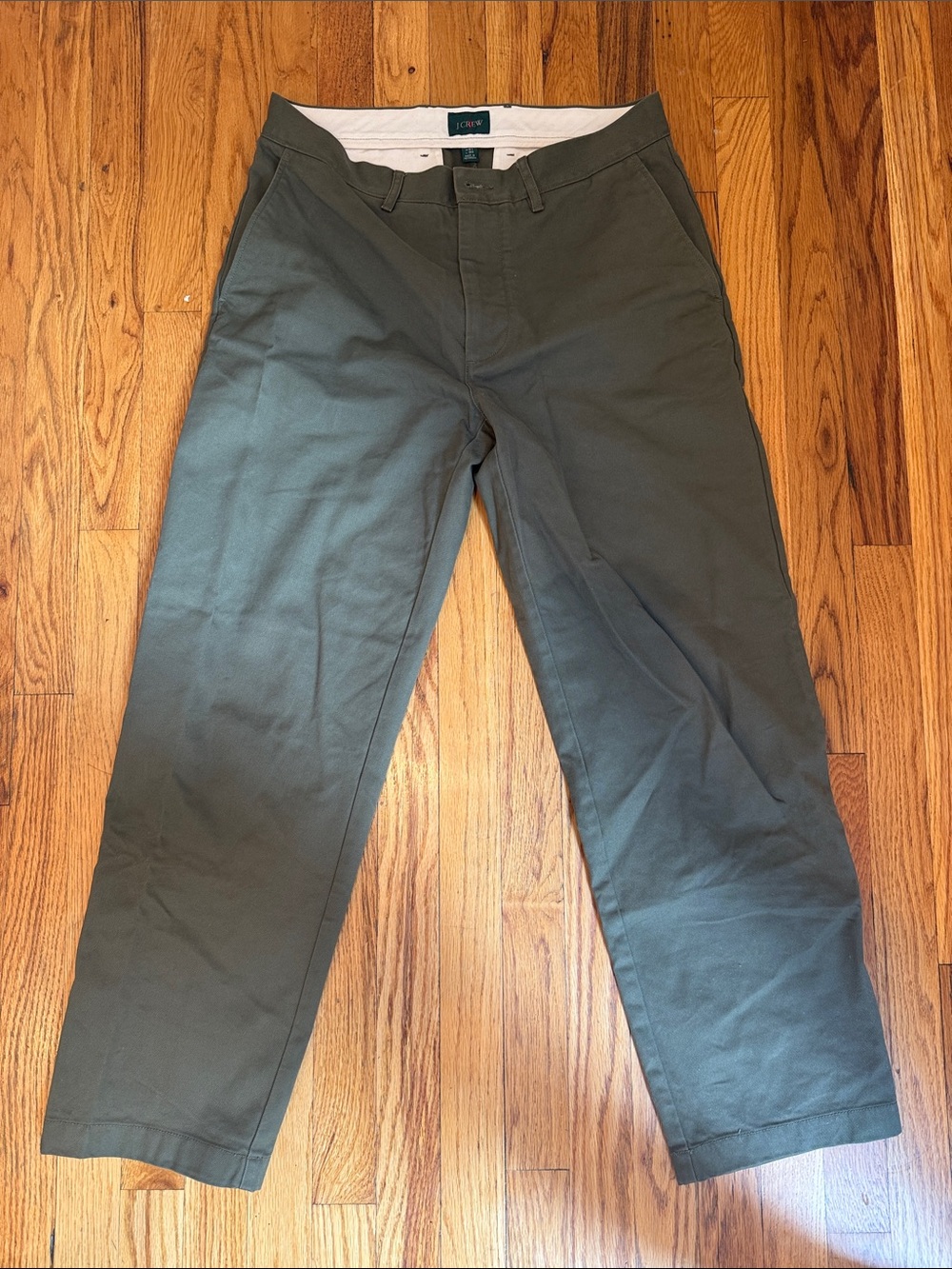 J. Crew 31 x 30 Olive Chino Pants - Men's Straight Fit